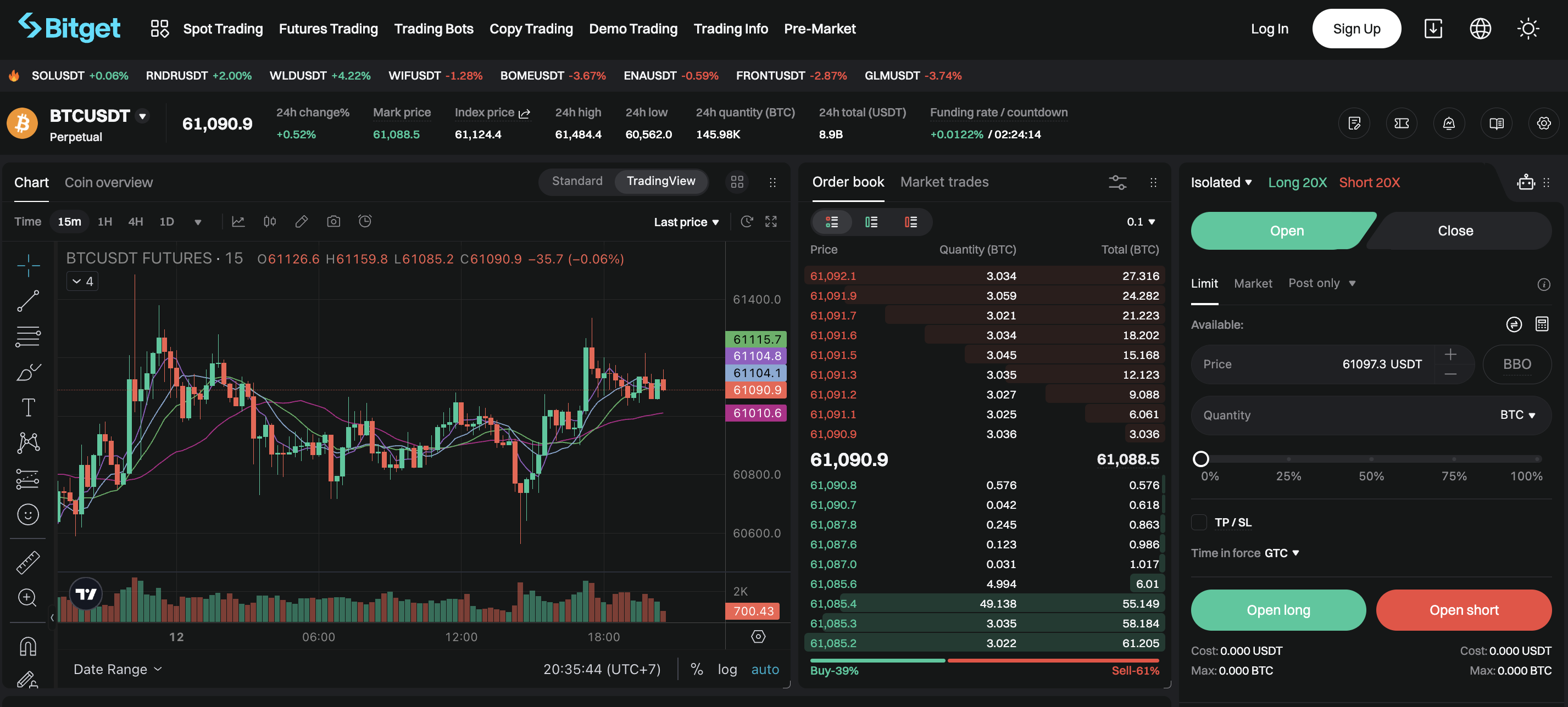 Orderbook trading bitget